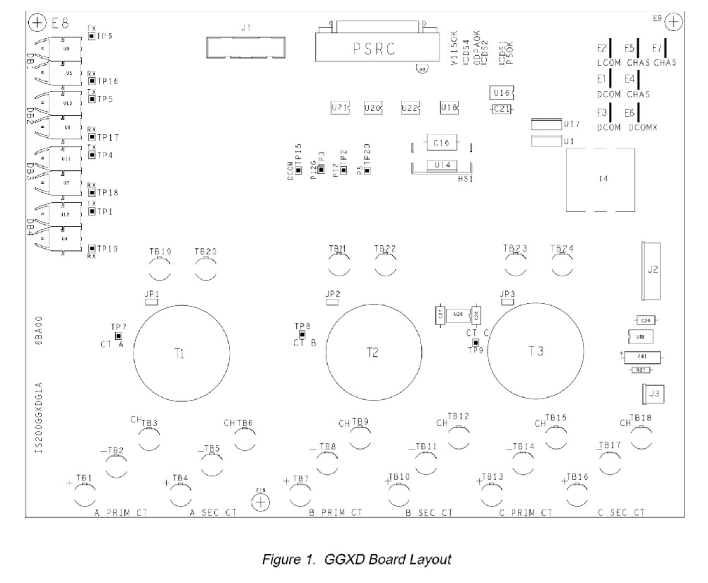 First Page Image of IS200GGXDG1ABB Board Layout.pdf